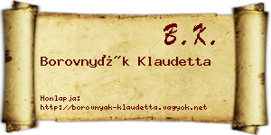 Borovnyák Klaudetta névjegykártya